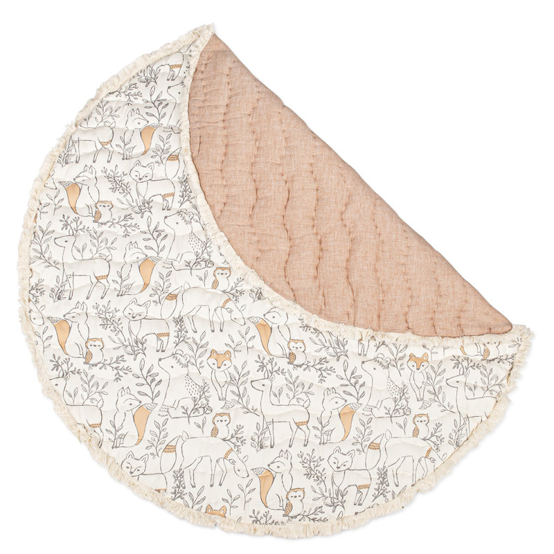 Woodland Animal Pattern 40"x40" 100% Cotton Baby Playmat by Crane Baby