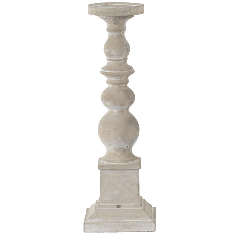 Feazell Concrete / Cement Tabletop Candlestick, 20.1" H x 6.5" W x 6.5" D