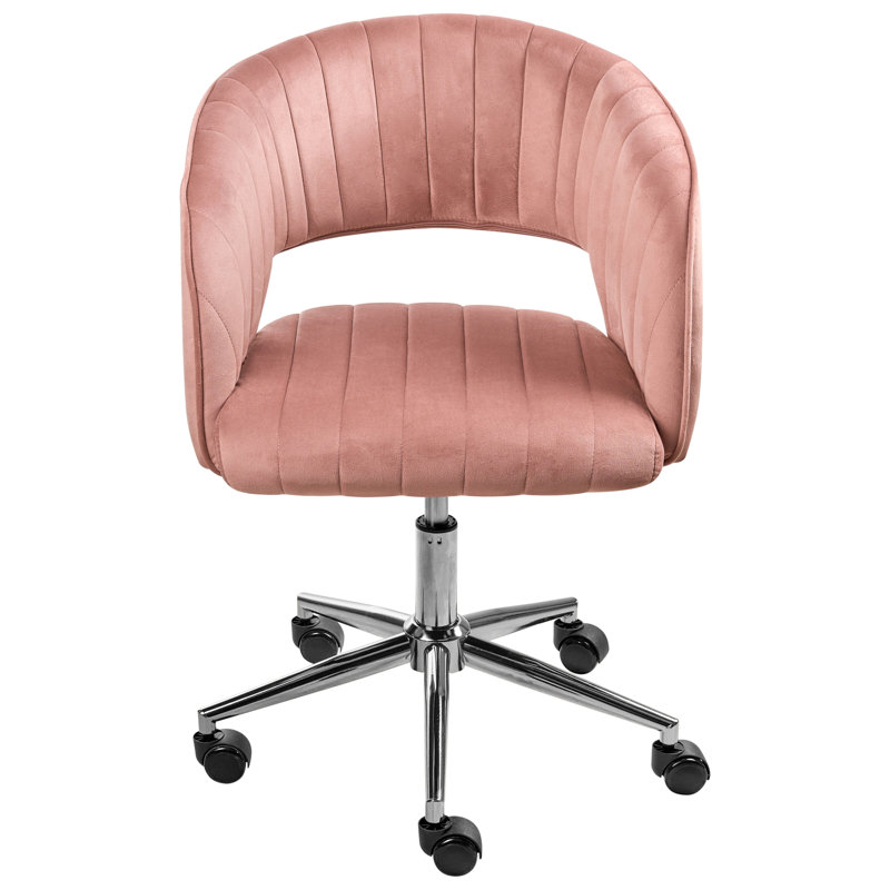 Office Chair, Silver, Pink, Velvet