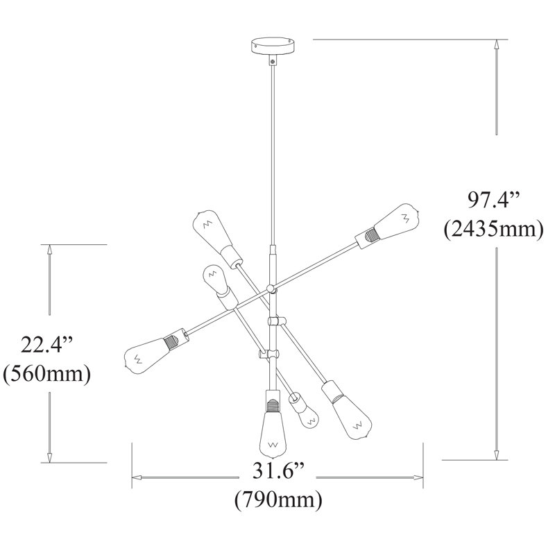 Nalani 7 - Light Dimmable Sputnik Chandelier