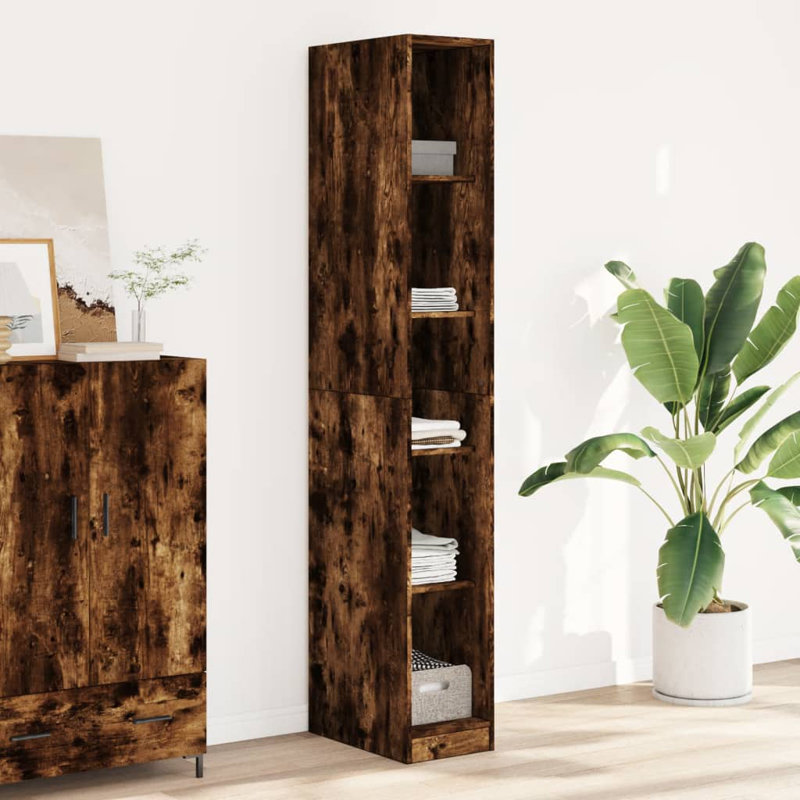 Ryott Manufactured Wood Wardrobe, Smoked Oak, 200cm H x 30cm W x 50cm D