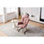 Chaise rembourrée avec accoudoirs en tissu rose-235213239