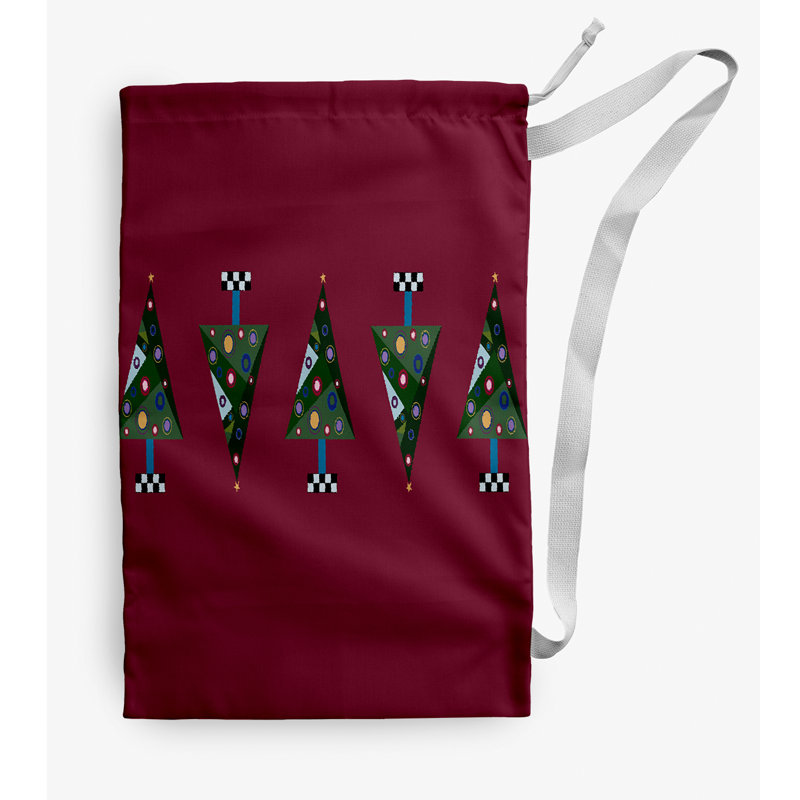 Fabric Laundry Bag with Handles, Medium (36" H x 28" W), Dark Red