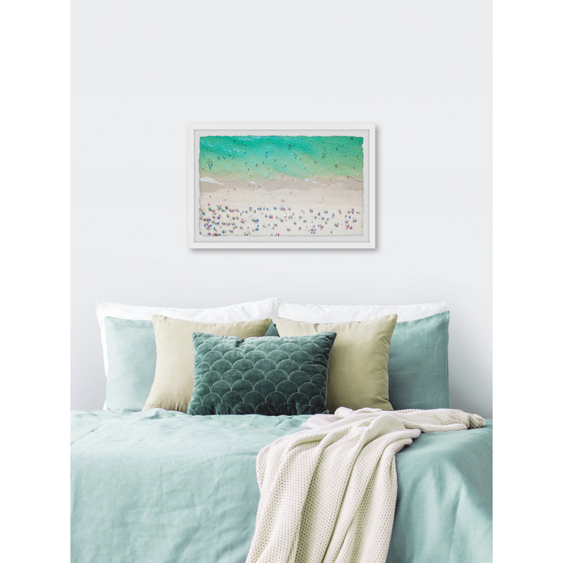 Plage à la plage - peinture encadrée, H 12 po x l 18 po x 1,5 po