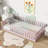 Bubbli Modern Floor Bed With Fence, Rubber Wood And Safety Guardrails-115630443