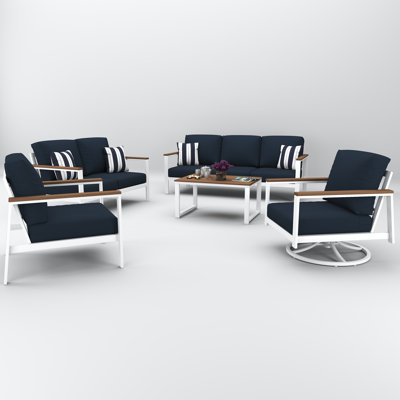 Townsend 7 Person Seating Group With Sunbrella Cushions by Birch Lane