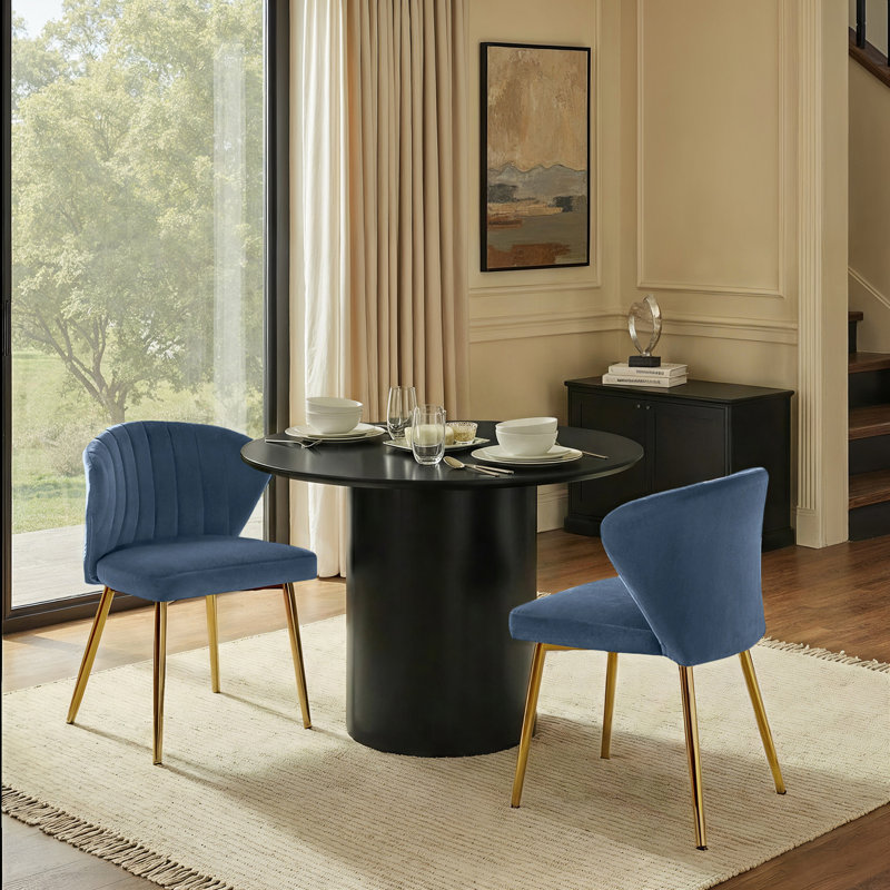 Chaise à oreilles Euclid, Bleu ardoise