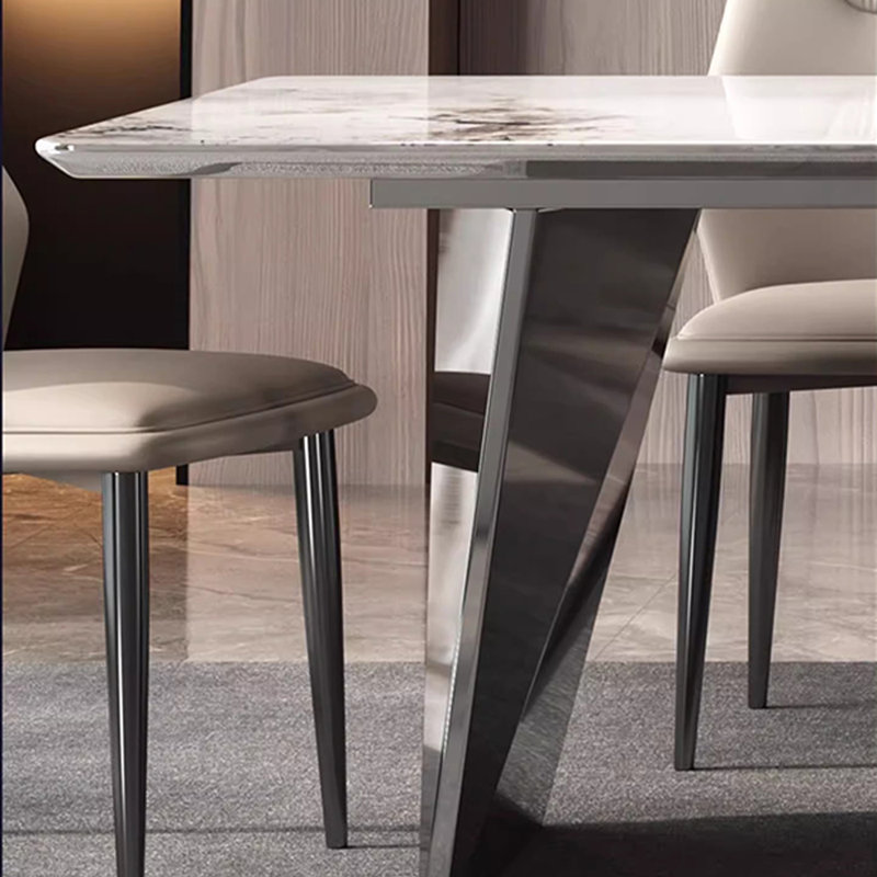 Minimalist light luxury dining table, 29.5"H x 86.6"L x 39.3"W