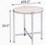 White Oak and Chrome End Table with X Shape Base