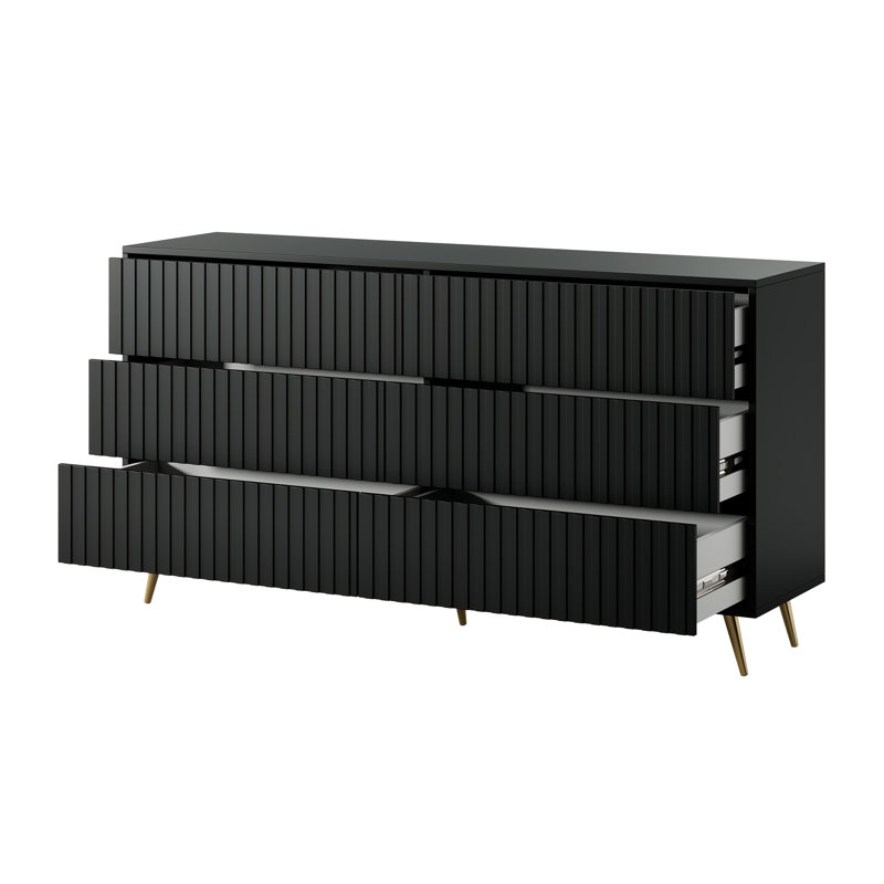 Stobie 6 - Drawer Chest of Drawers, Black