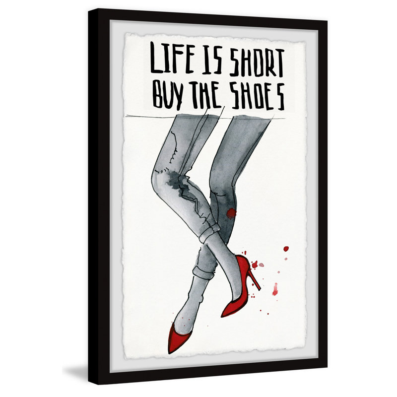 « Buy the shoes », reproduction d’art textuel sur papier, H 12 po x l 8 po x P 1,5 po