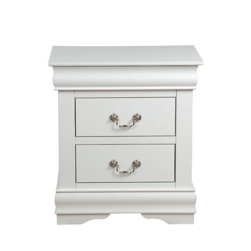 Nanhey Wooden Nightstand, Smoke Gray