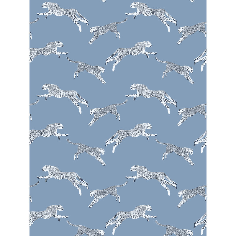Leaping Cheetah Sahara Wallcovering, Cloud Nine