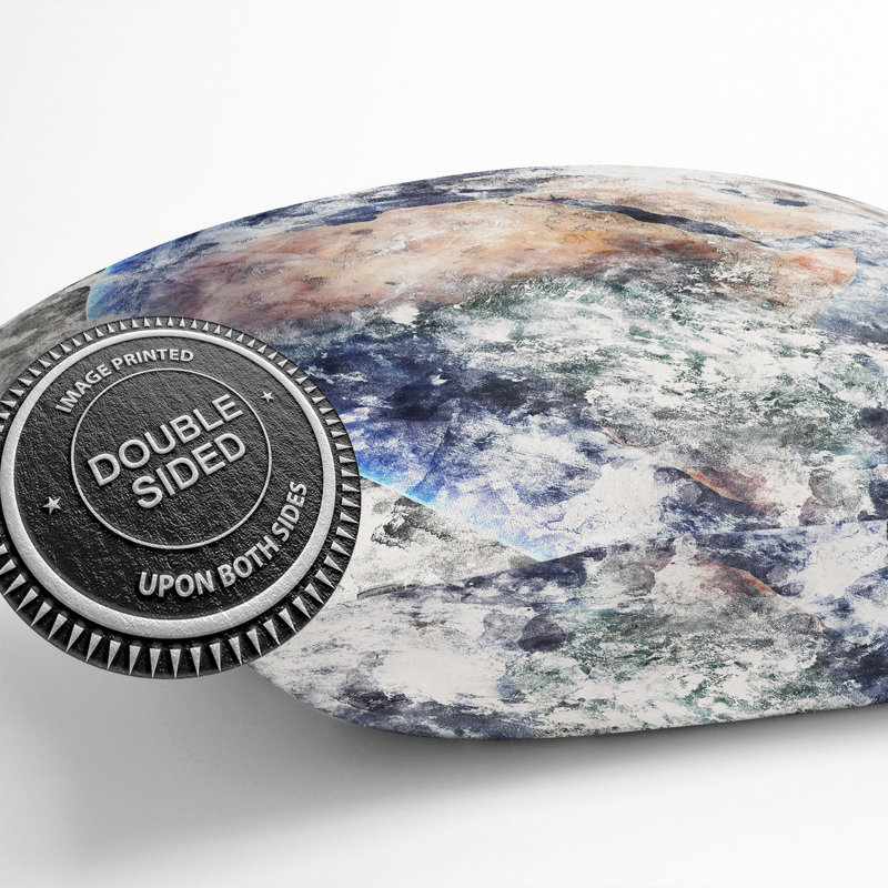 Eastern Hemisphere of Planet Earth Cushion with Filling, 40cm H x 40cm W x 15cm D