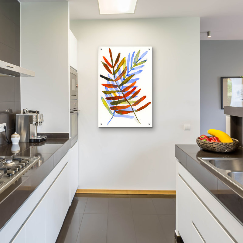 «Blue and Orange Leaves» par Wyanne, H 36 po x l 24 po