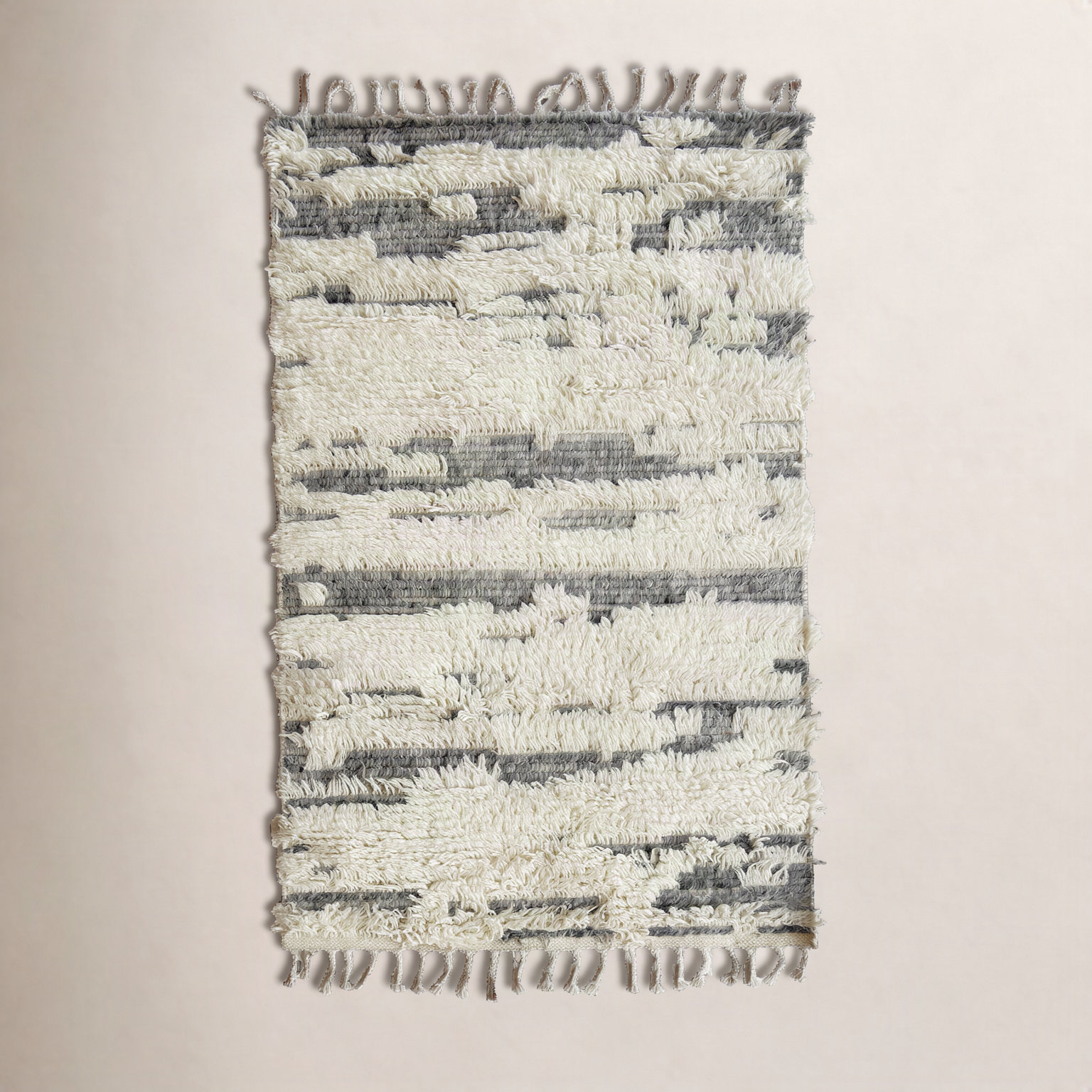 Elian Ivory Hand-Knotted Geometric Rug, Rectangle 8' x 10'