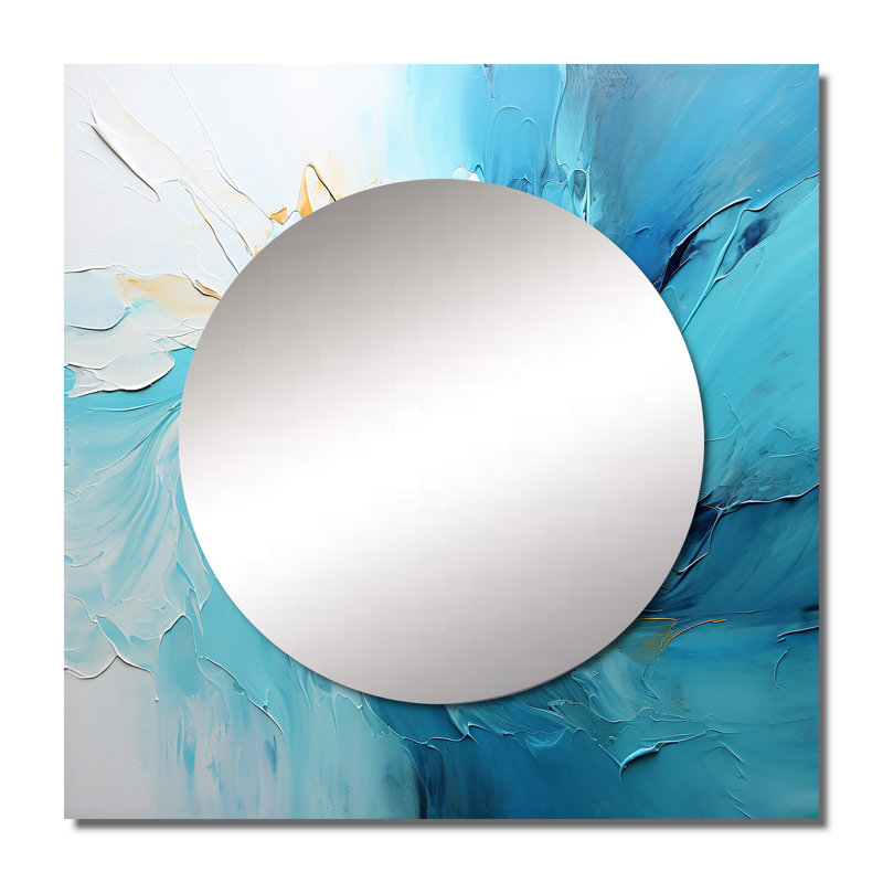 Ayame - Miroir mural décoratif abstrait pour chambre à coucher, 23 po x 23 po
