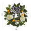 Couronne de campagne pour porte d'entrée, citrons artificiels, couronne de pivoines et de marguerites, décor floral d'été et de printemps, 22 po