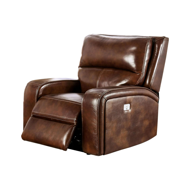 40.4" W Transitional Power Recliner, Medium Brown