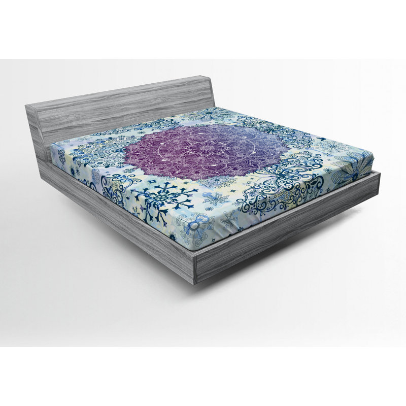 Mandala Microfiber Fitted Sheet, Queen Fitted Sheet