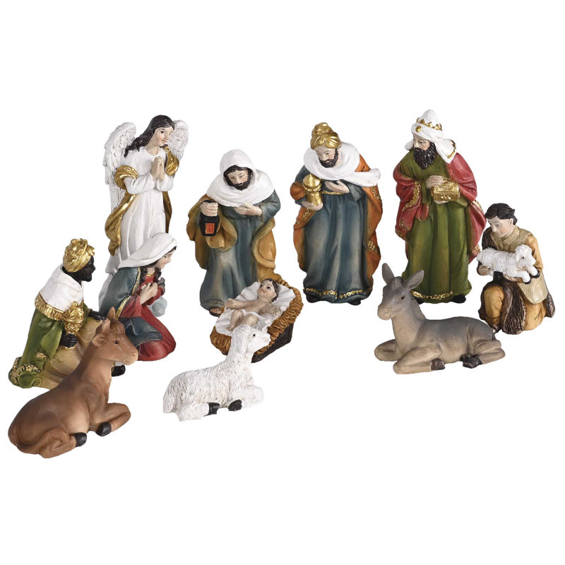 Crèche de Noël 11 pièces 3H animaux de la Sainte Famille