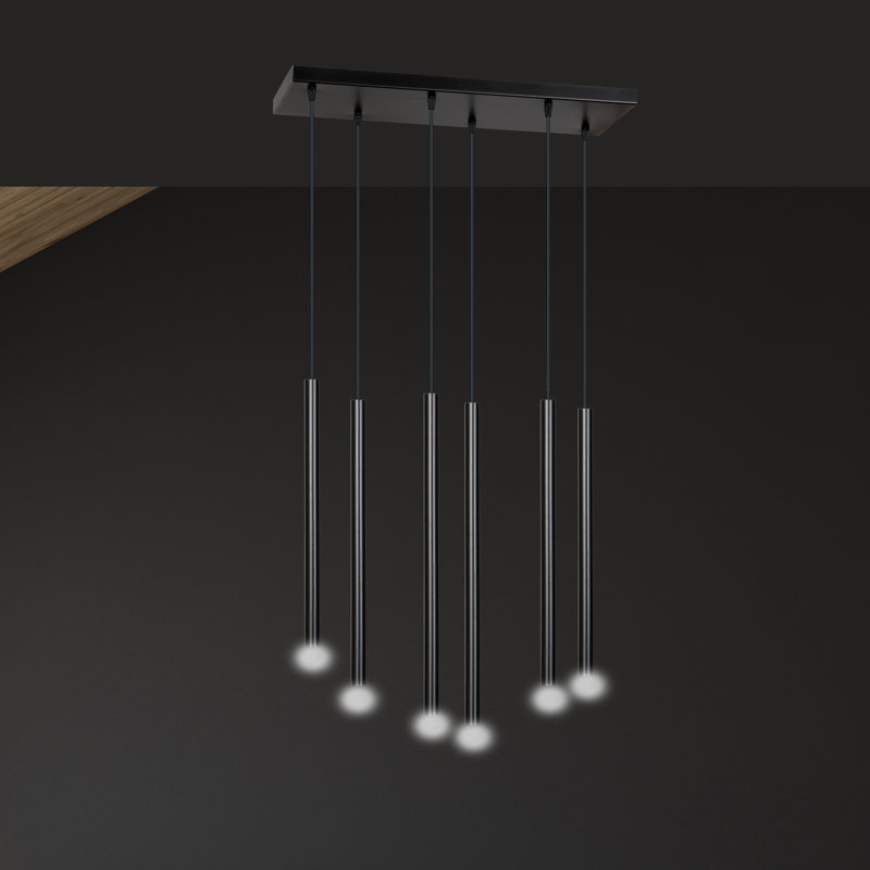 Anna-Leigh 6 - Light Cluster Pendant, Black