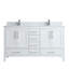 Jaheam 60 po L x 22 po P 4 portes et 6 tiroirs Meuble-lavabo autoportant avec évier double et Comptoir en Marbre de Calcutta d'ingénierie