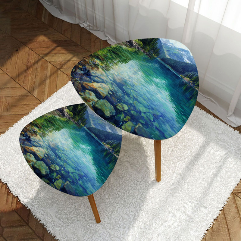 Ensemble de 2 tables basses gigognes Triangle