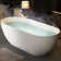 69 in. x 29.5 in. Freestanding Stone Solid Surface Soaking Tub with Overflow and Pop-Up Drain, Matte White