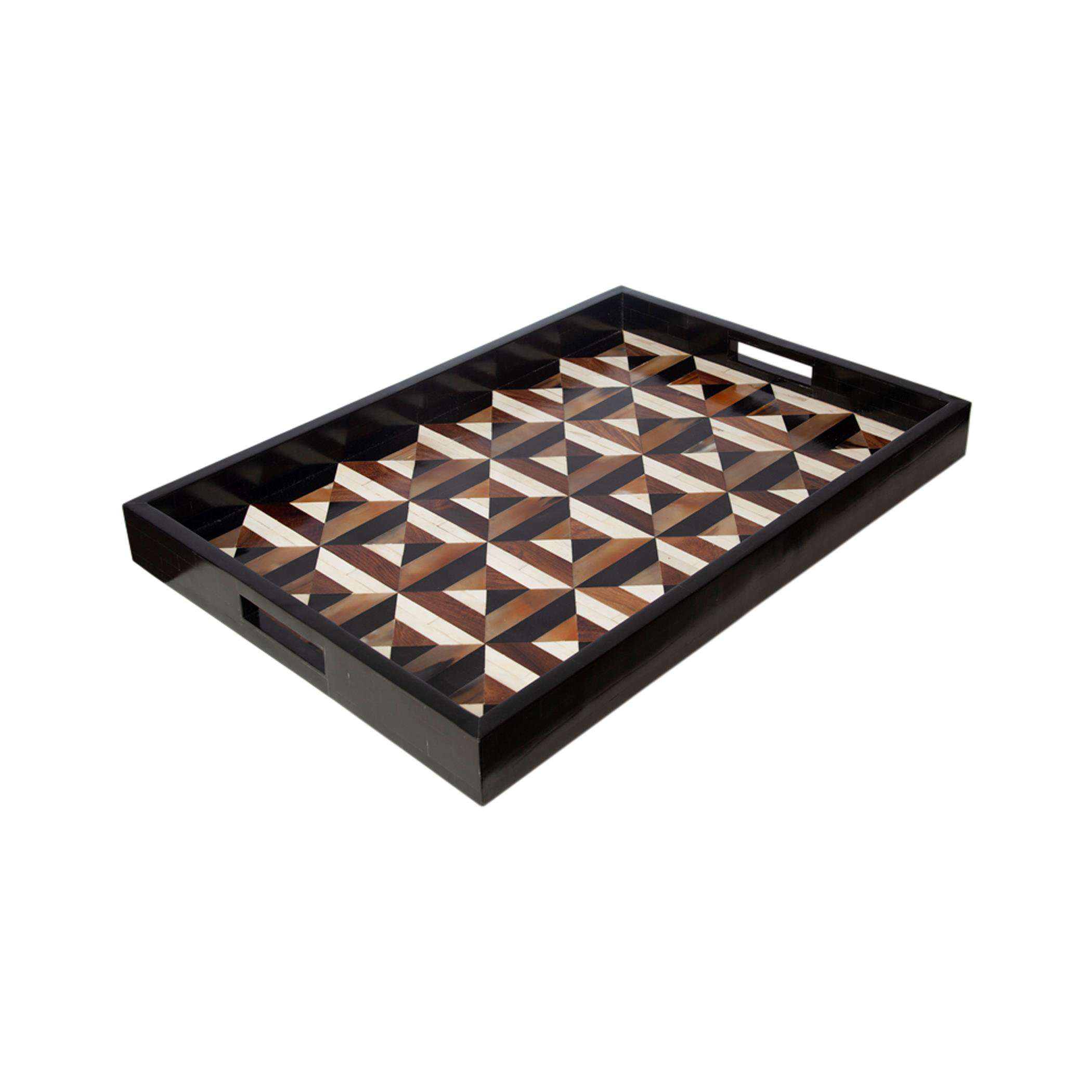 Global Views Triangle Marquetry Tray-Lg - Wayfair Canada