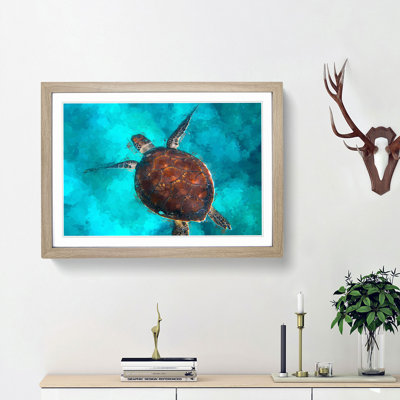 A Sea Turtle in Abstract - Framed Print