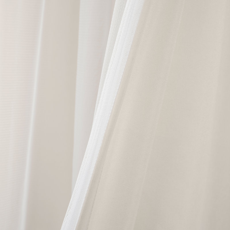 Dylin Flower Embroidery Window Curtain Panel, Neutral