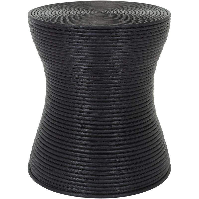 Table de bout en rotin Holcomb, Noir