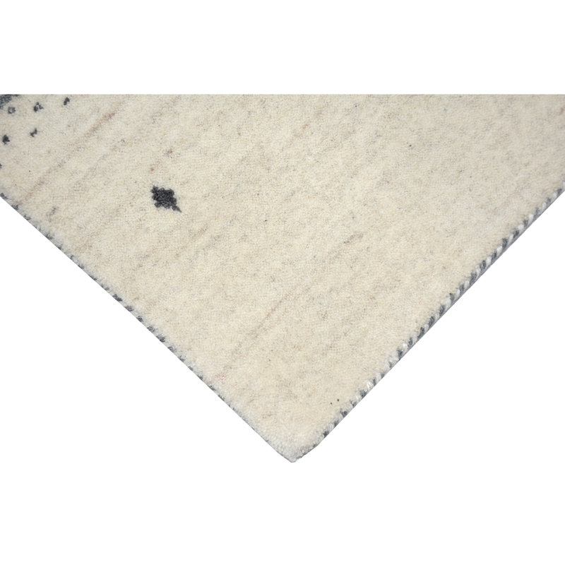 Hand Knotted Area Rug in Natural/Gray/Ivory, Runner 2'6" x 10'