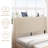 Queen Size Metal Bed Frame  With LED Light & Charging Station & 2-Tier Headboard, No Box Spring Needed-749371878