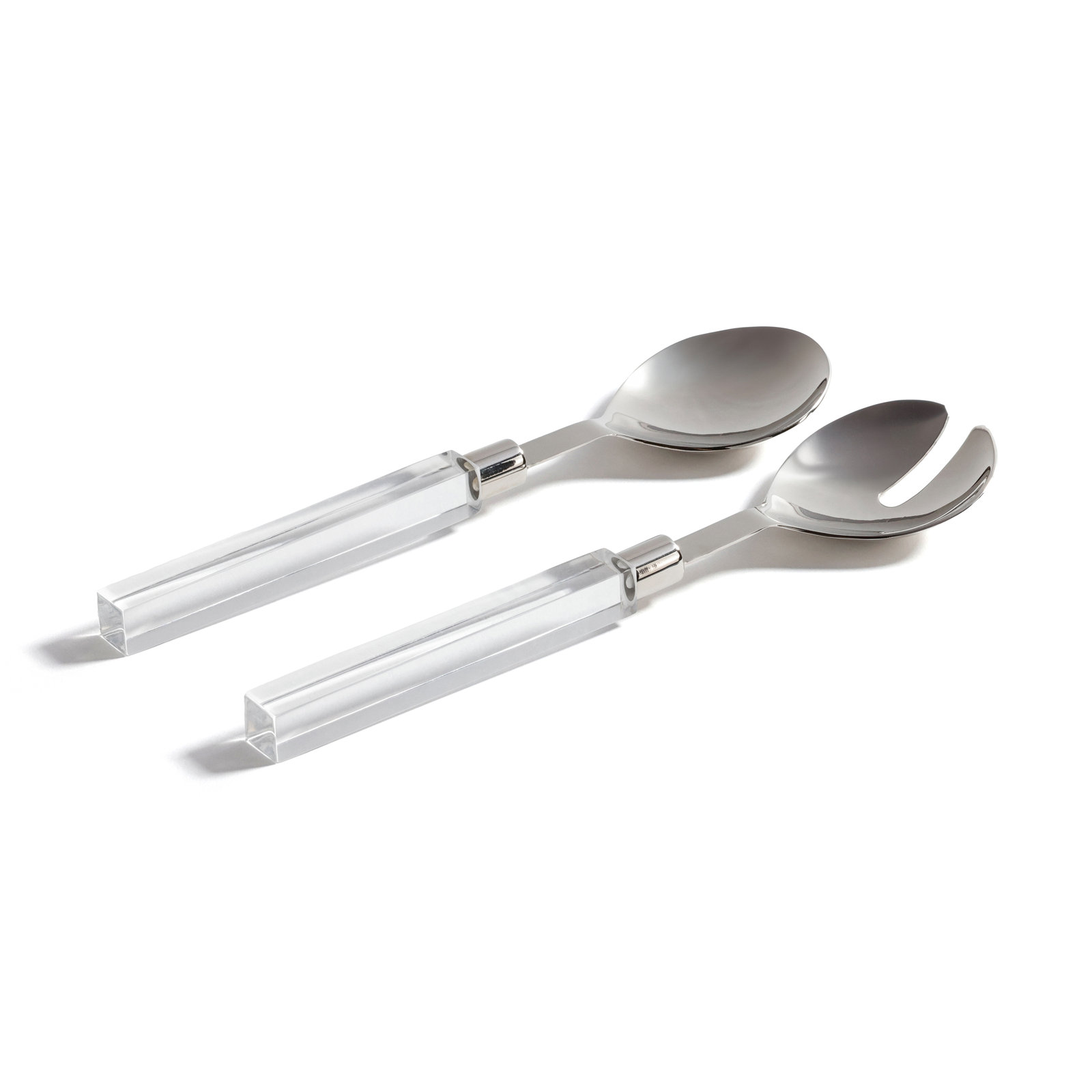 Acrylic Handle Stainless Steel Salad Servers