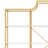 4-Tier Bookcase Modern Open Bookshelf, Display Shelf Storage Organizer With Storage Cabinets & Back X Bar Gold Frame