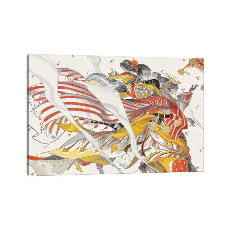 Vent de dames par Sija Hong - reproduction d'art, H 8 po x l 12 po x P 0,75 po, Toile tendue, Pas de tapis