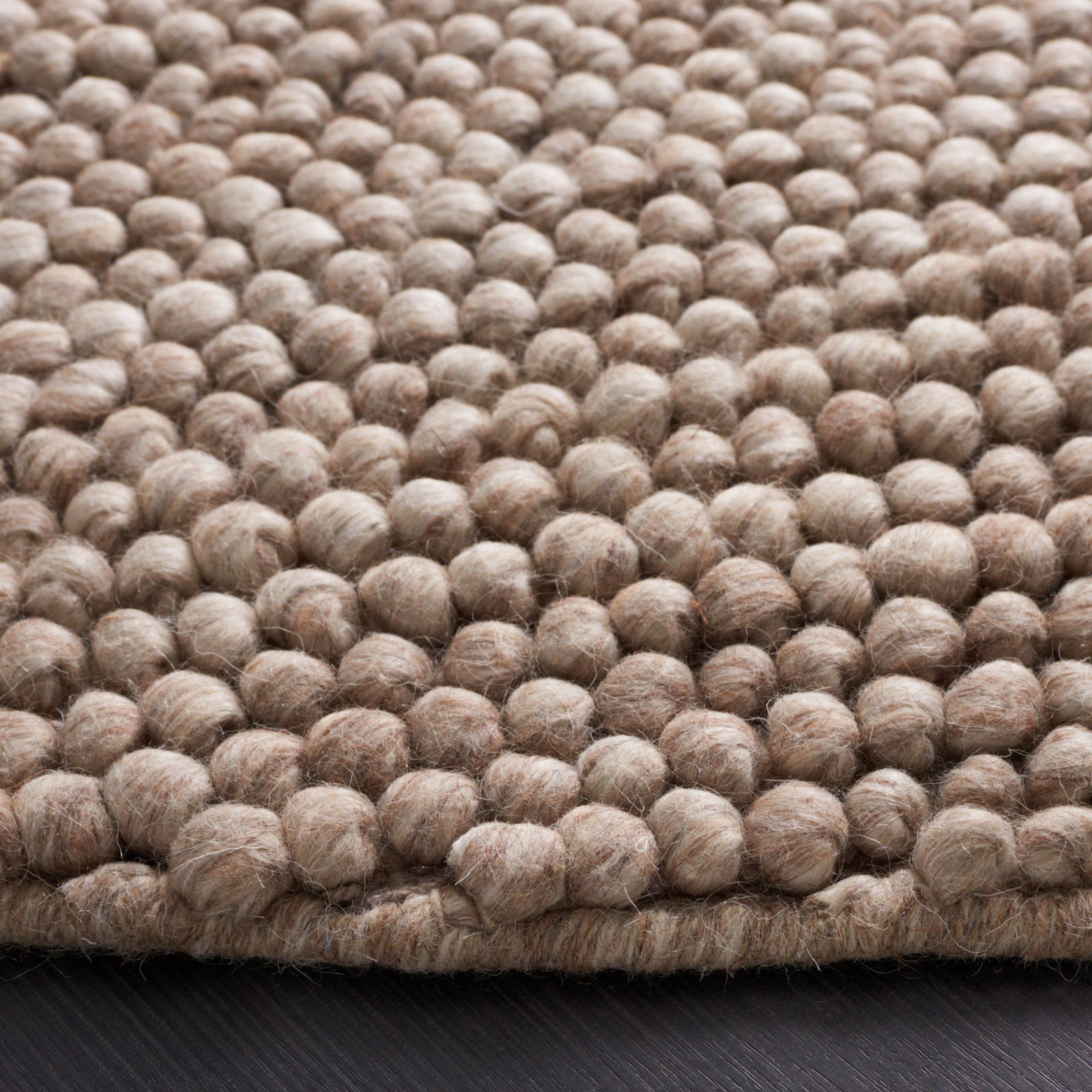 Elle Brown Hand-Woven Rug, Round 4'