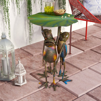 Geiger Three Frogs Metal Outdoor Side Table