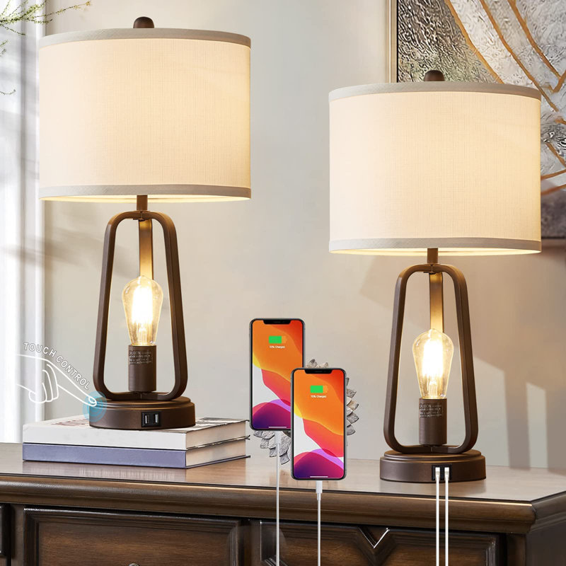 Deylani Metal USB Table Lamp