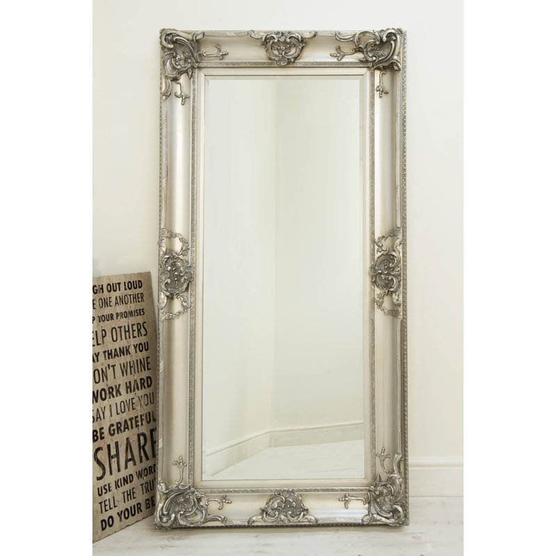 Wood Flat Mirror, Silver