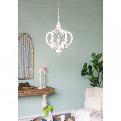 French Country Wood Chandelier