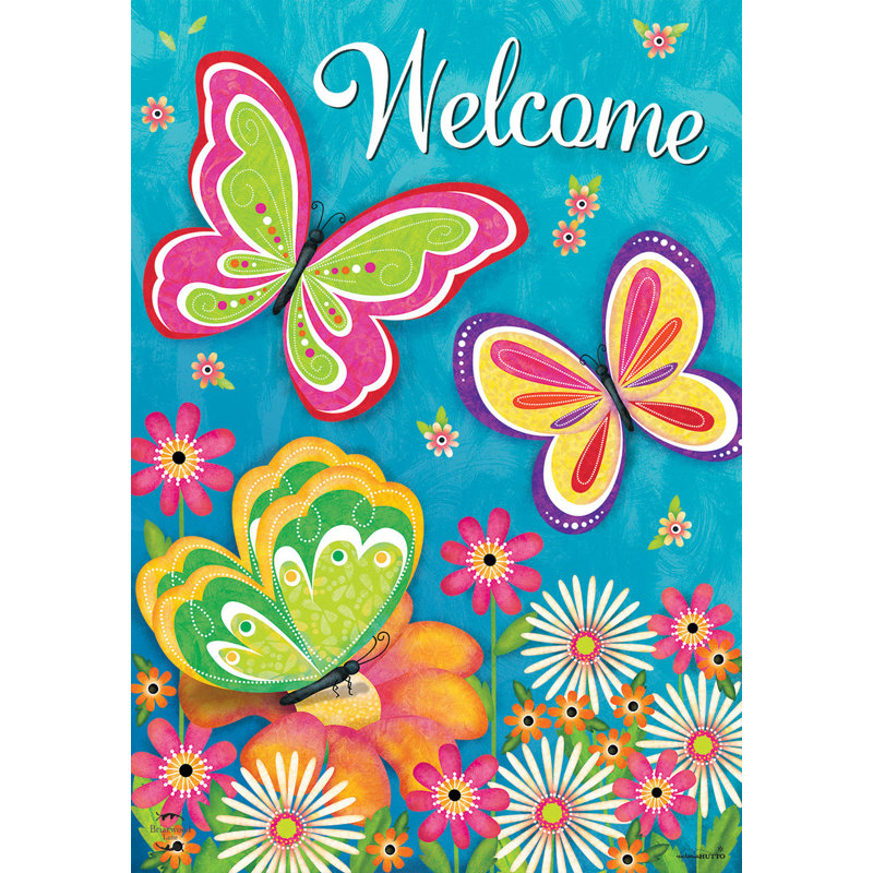 Drapeau de jardin papillon, Printemps multicolore