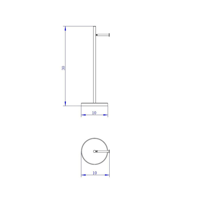 Bathroom Complements Toilet Paper Holder - Free Standing - 30" Brass/Polished Chrome