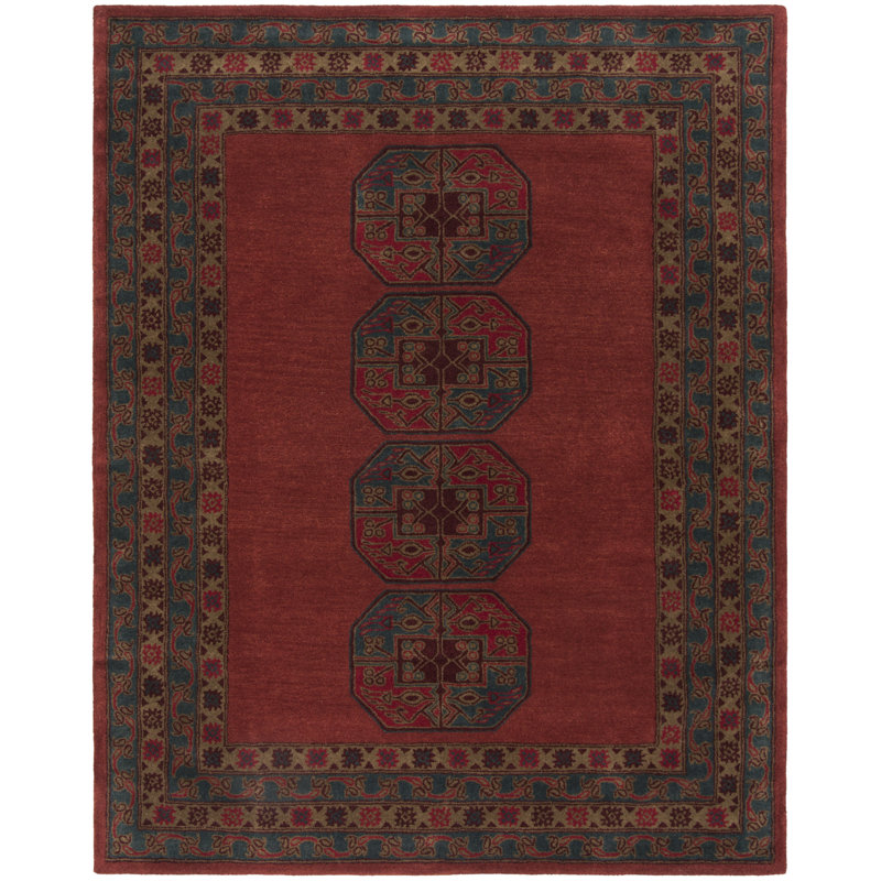 Wahcheechee Hand Tufted Wool/Cotton/Latex Oriental Rug in Red, Rectangle 8' x 10'