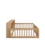 Lit simple au sol avec armoires et ports USB-938376197