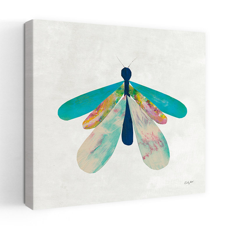 Collage insectes V, papillon contemporain, H 36 po x l 36 po