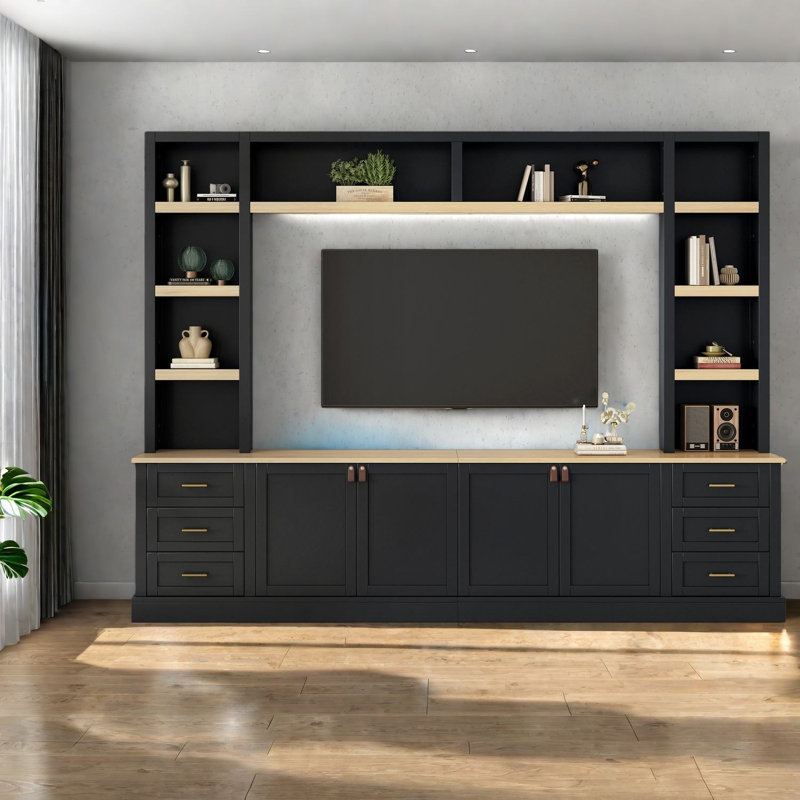 Grands supports de télévision et centres de divertissement, unité murale de ferme en MDF pour la maison
