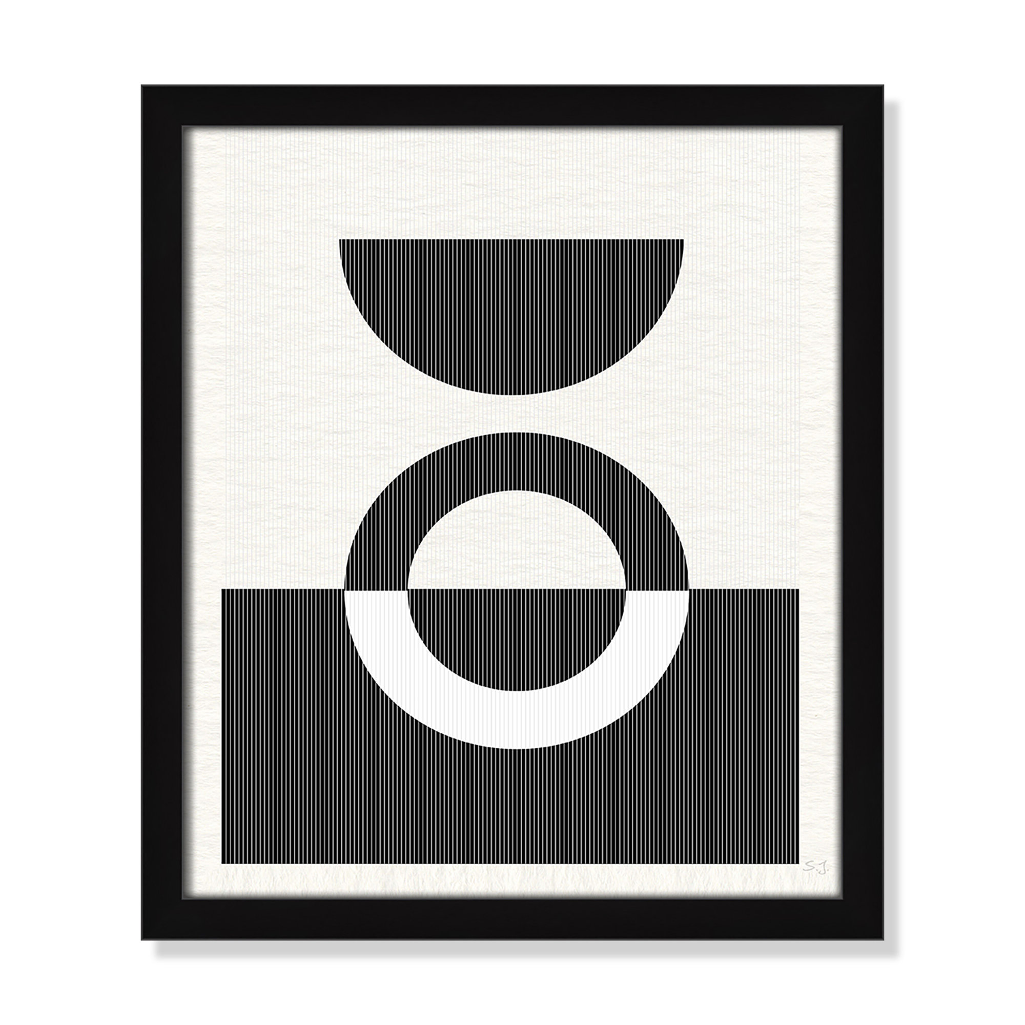 Eclipse III, Satin Black Framed, 15" H x 13" W x 0.75" D